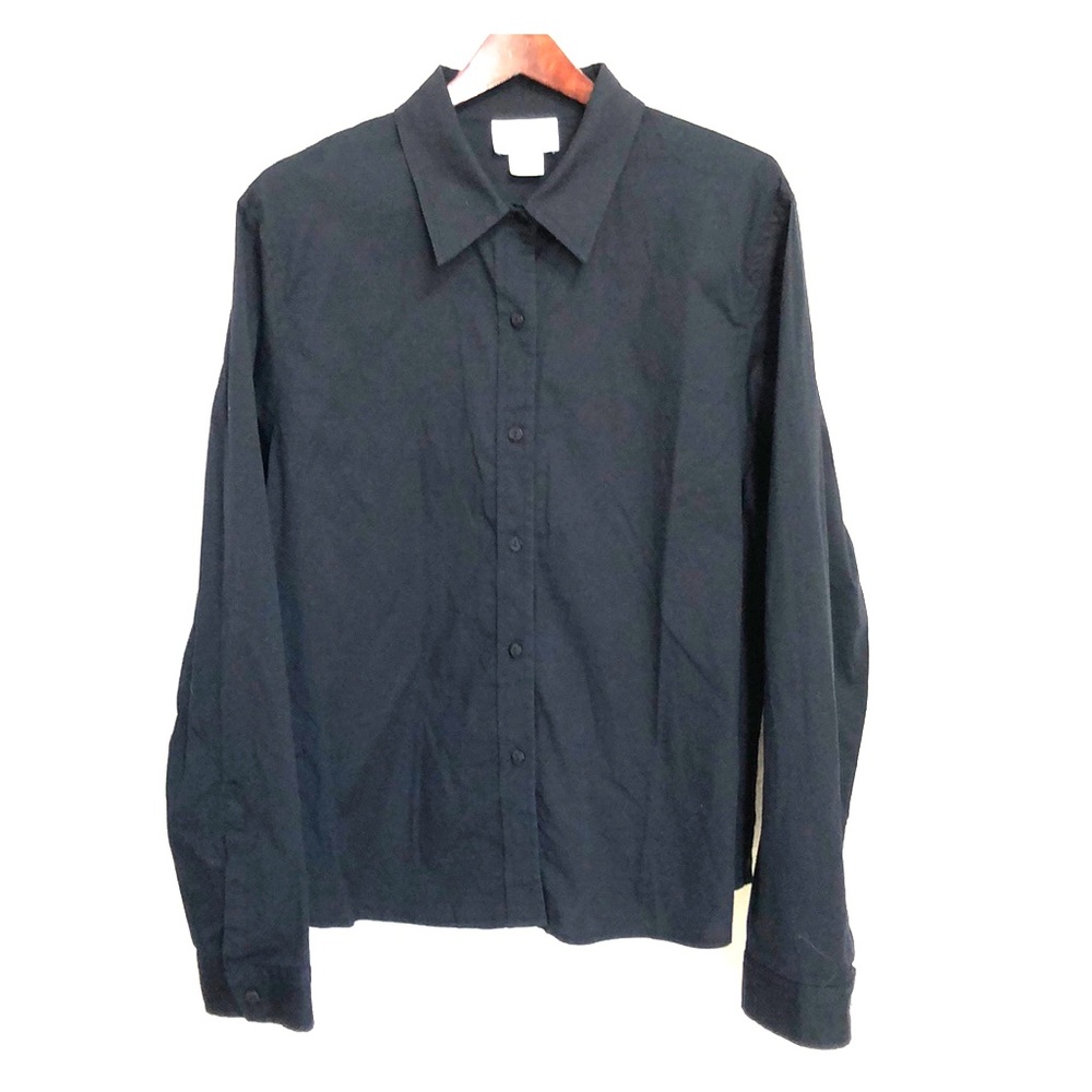 Oscar dela Renta | Black Button Down Long Sleeve